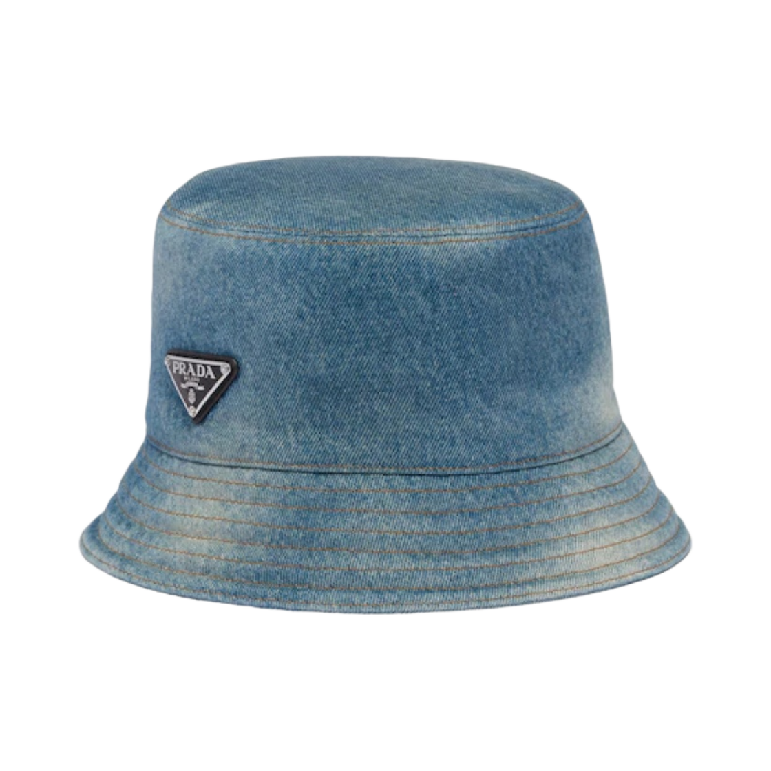 2HC137-12K1-F0V3N Prada Denim Bucket Hat Light Blue