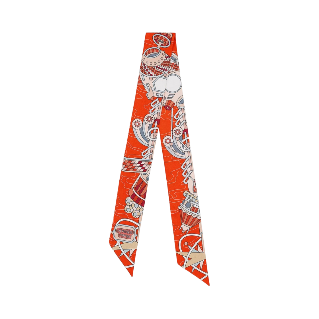 (W) 에르메스 스카프 오디세이 트윌리 베흐미용 로즈 베르 드 그리((W) Hermes Scarf Odyssey Twilly Vermillon Rose Vert De Gris) - 1