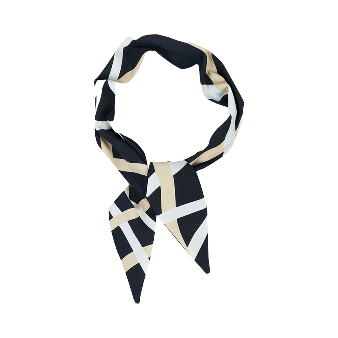 LCTS-BB Allincomplete Line Cross Twilly Scarf Black & Butter
