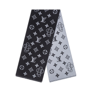 Louis Vuitton Monogram Vivienne Muffler Black Grey