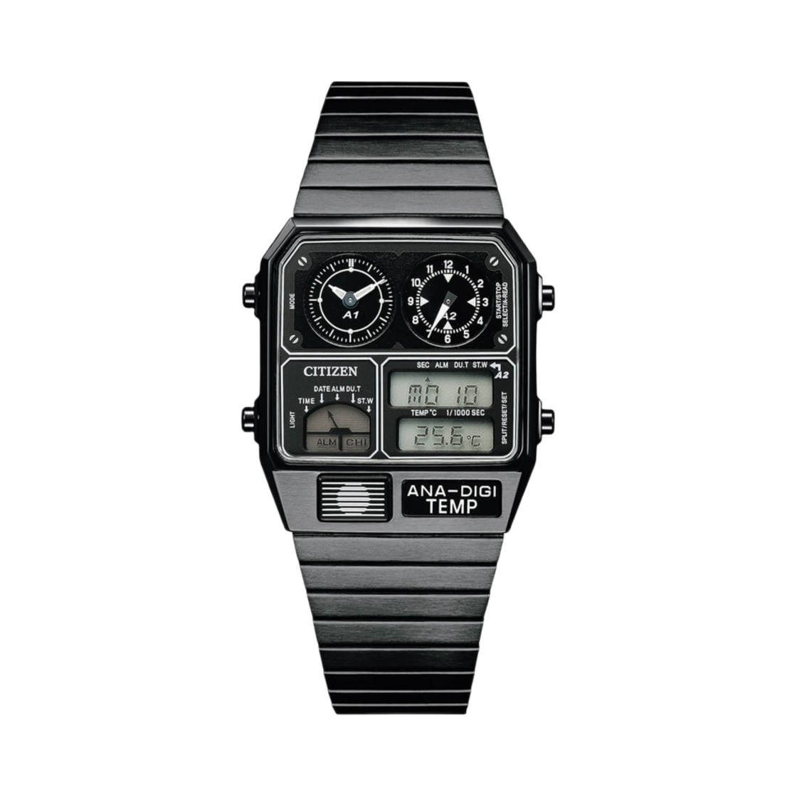 시티즌 아나디지 템포 스테인리스 스틸 블랙 이온(Citizen Ana-Digi Temp Stainless Steel Black Ion)
