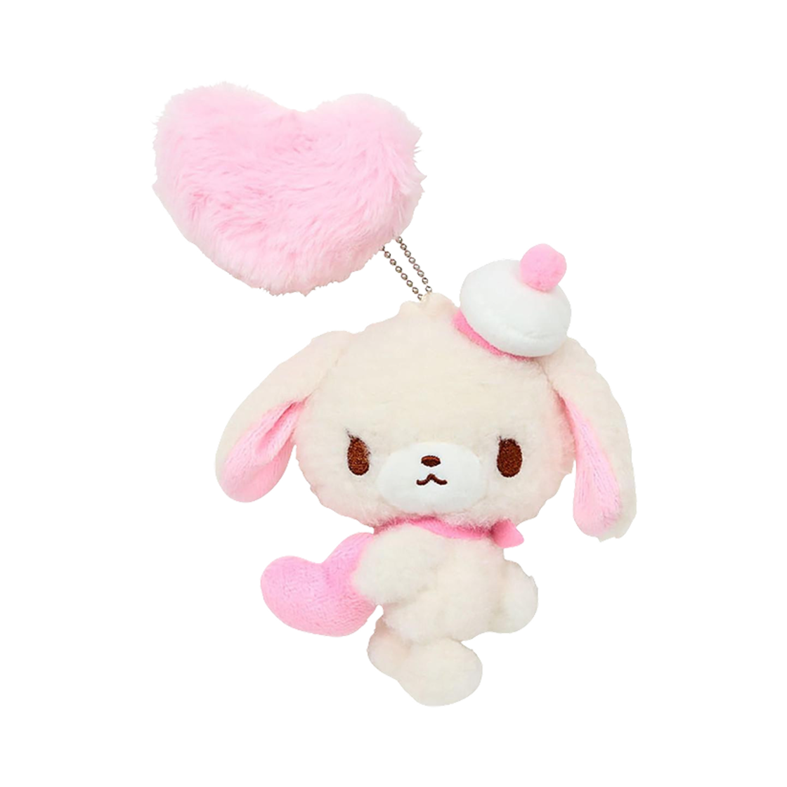 산리오 슈가버니즈 시로우사 헤이세이 플러피 하트 마스코트 홀더(Sanrio Sugarbunnies Shirousa Heisei Fluffy Heart Mascot Holder) - 1