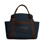 Hermes The Grooming Bag Canvas & Bleu Navy Feu