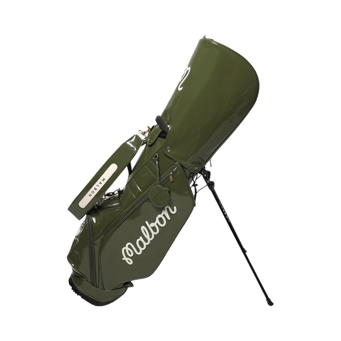 말본 골프 애나멜 스탠드 백 카키(Malbon Golf Enamel Stand Bag Khaki) - 3