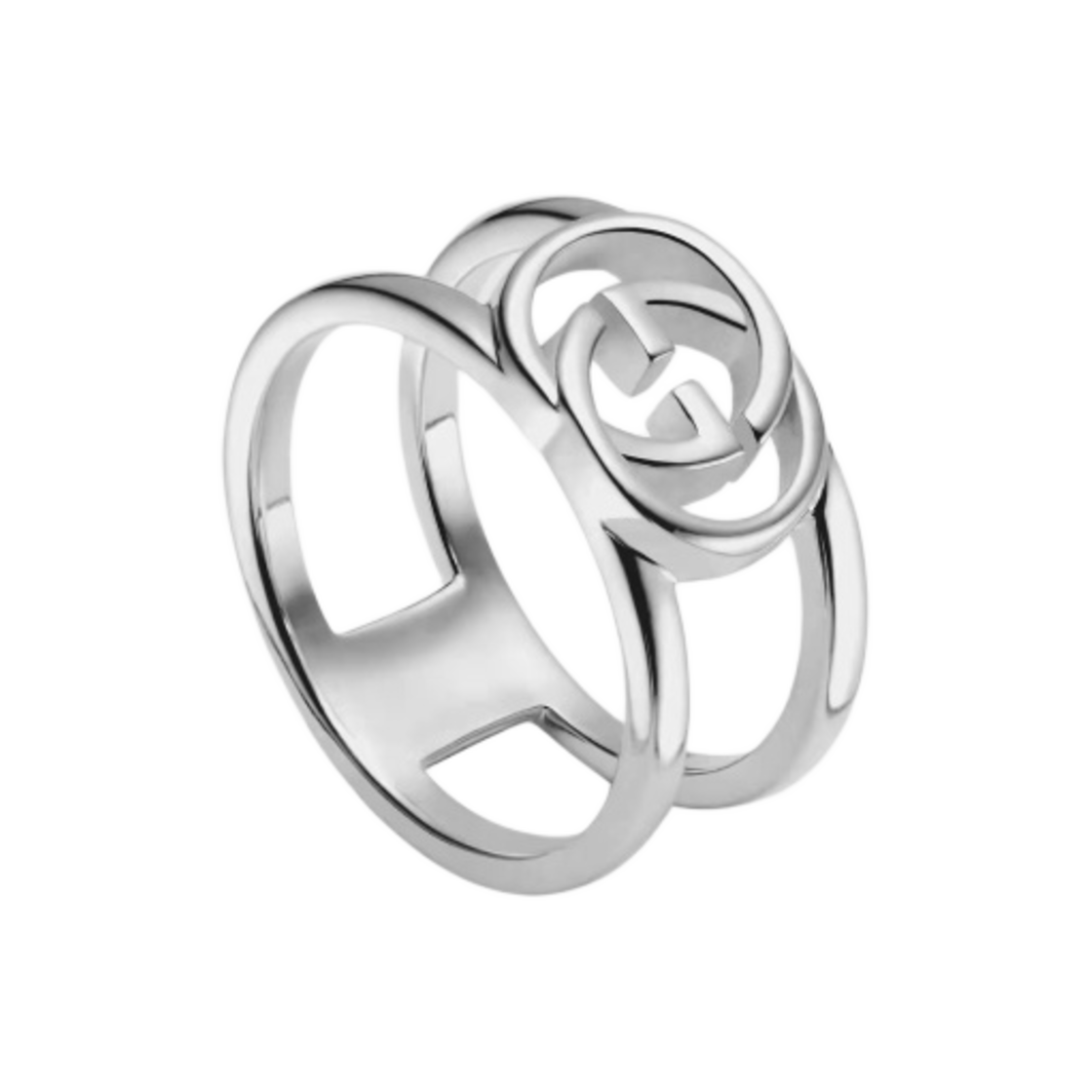 구찌 인터로킹 G 와이드 오픈 밴드 실버(Gucci Interlocking G Wide Open Band Silver)
