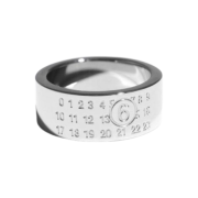 (W) MM6 Maison Margiela Numeric Minimal Signature Ring Polished Silver Palladium