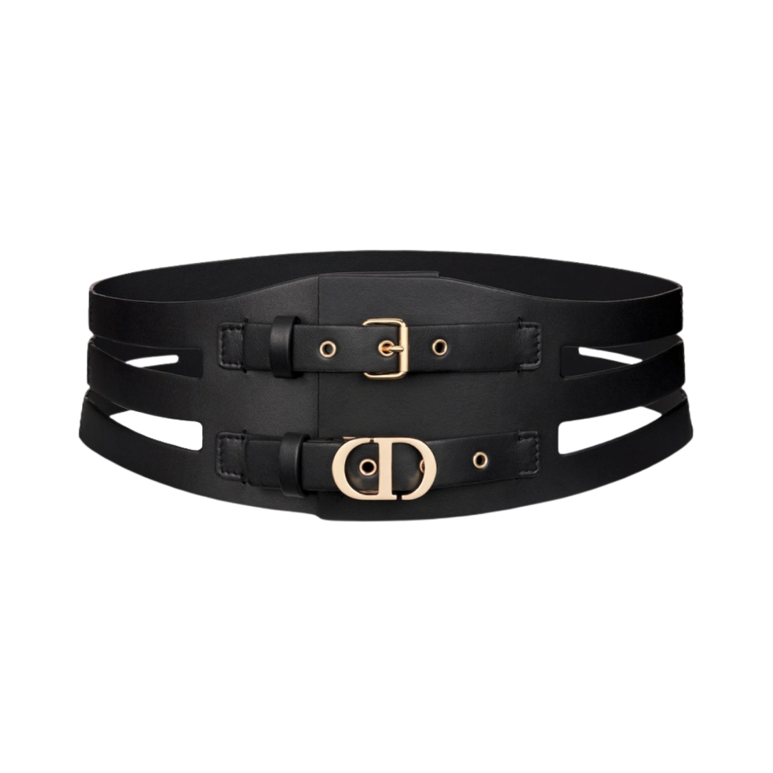 (W) 디올 30 몽테인 코르셋 벨트 블랙 스무스 카프스킨((W) Dior 30 Montaigne Corset Belt Black Smooth Calfskin) - 1