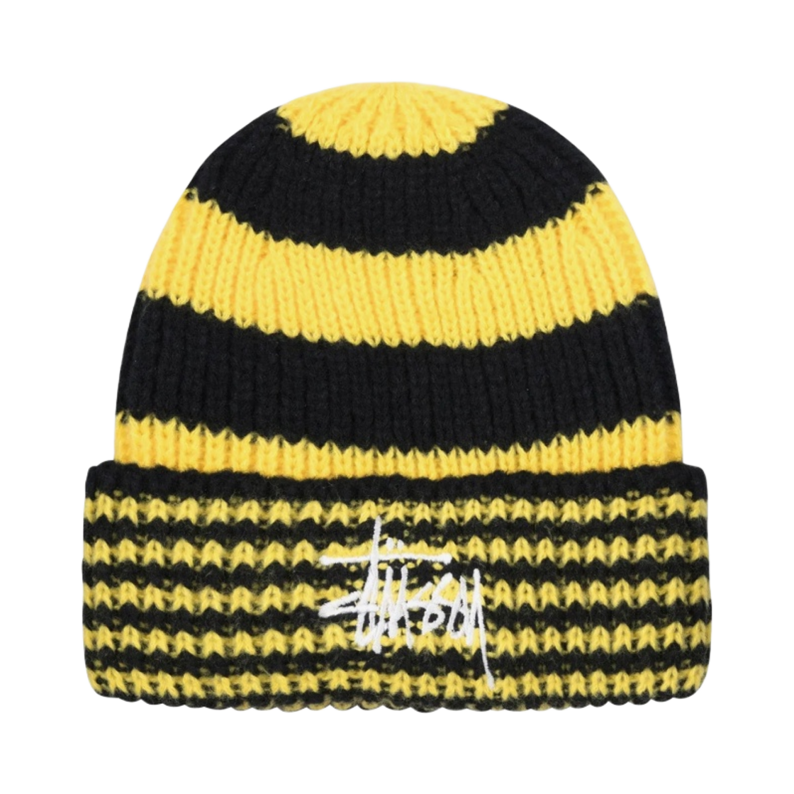 스투시 스트라이프 빅 베이직 비니 블랙(Stussy Striped Big Basic Beanie Black) - 1