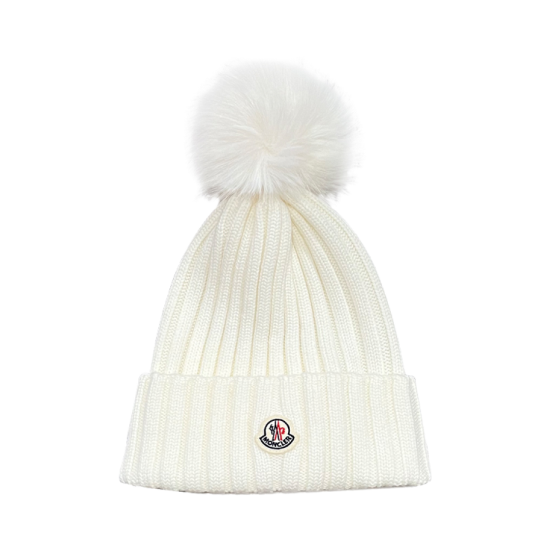 (W) 몽클레르 울 비니 폼폼 화이트 - 24FW((W) Moncler Wool Beanie with Pom Pom White - 24FW)