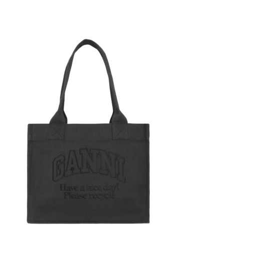 A5577-252 Ganni Large Canvas Tote Bag Phantom