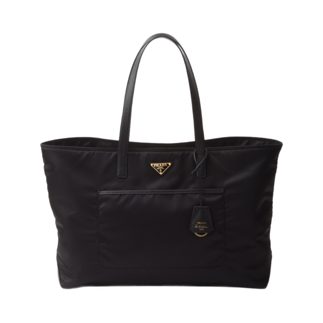 1BG527-R064-F0002 Prada Re-Edition 1978 Large Re-Nylon Saffiano Leather Tote Bag Black
