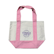 Trader Joe's Mini Pastel Canvas Tote Bag Pink