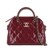 Chanel Clutch with Chain Patent Calfskin & Gold Red