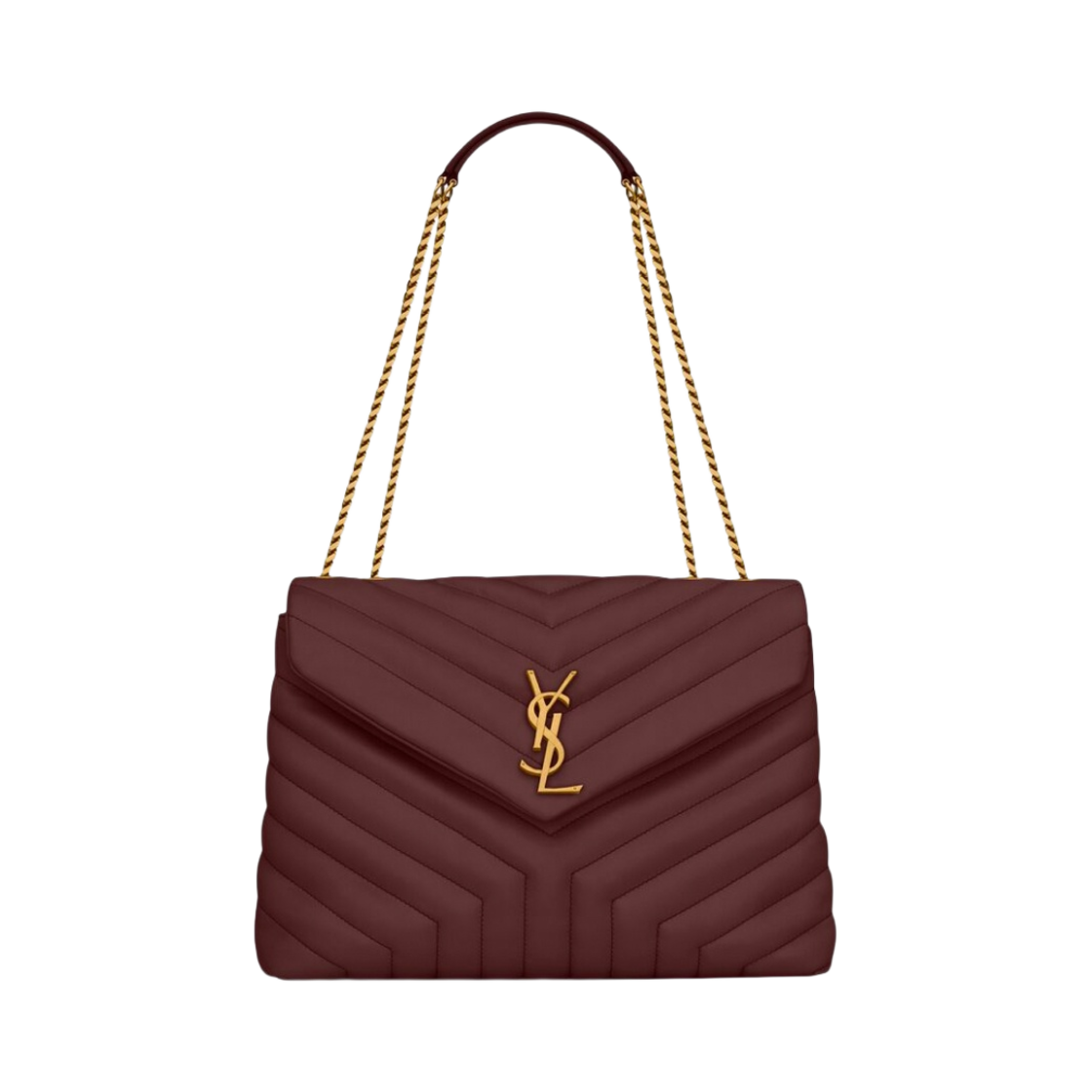 생로랑 루루 미디움 체인 백 퀼티드 Y 레더 루즈 리전(Saint Laurent Loulou Medium Chain Bag In Quilted Y Leather Rouge Legion) - 1