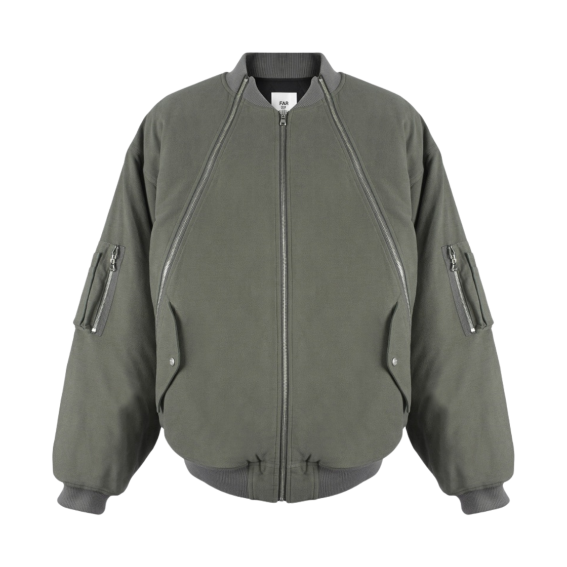 - Farfromwhat Far Moleskin Front Zipper Bomber Olive