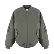Farfromwhat Far Moleskin Front Zipper Bomber Olive