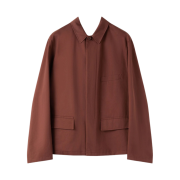 Lemaire Cotton Linen Workwear Jacket Chocolate Fondant