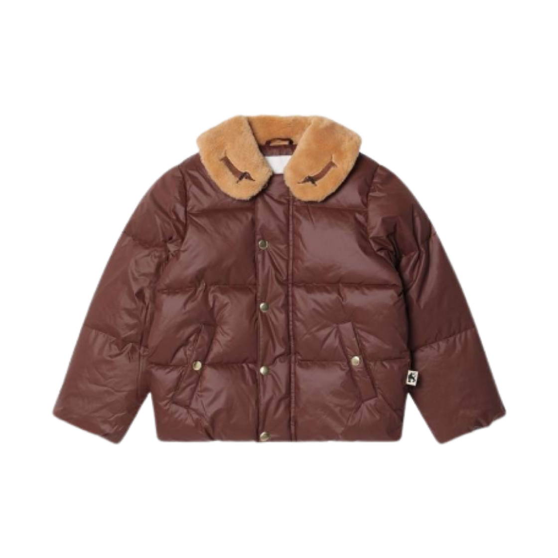 (키즈) 미니 로디니 도그 푸퍼 자켓 브라운((Kids) Mini Rodini Dog Puffer Jacket Brown)