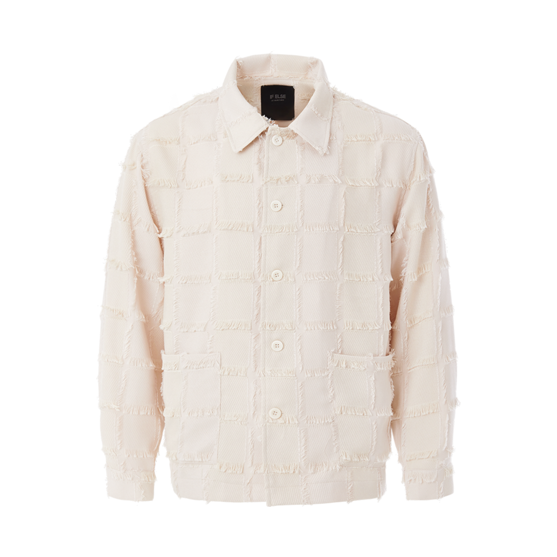 이프엘스 스퀘어 프린지 트러커 자켓 아이보리(If Else Square Fringe Jacket Ivory) - 1