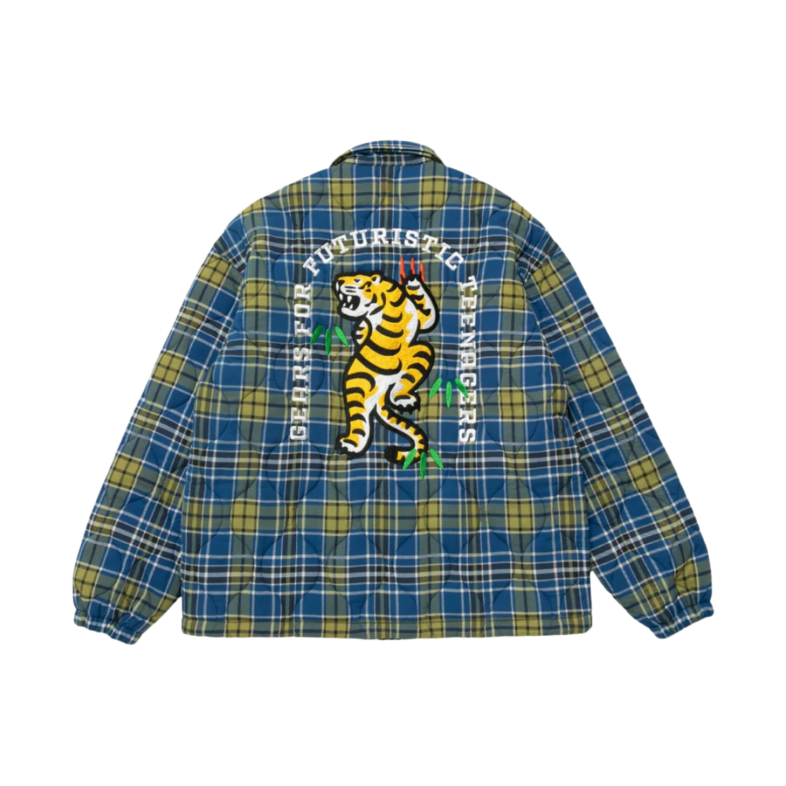 휴먼 메이드 퀼티드 체크 코치 자켓 블루(Human Made Quilted Check Coach Jacket Blue)