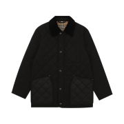 Burberry Corduroy Collar Diamond Quilted Barn Jacket Black