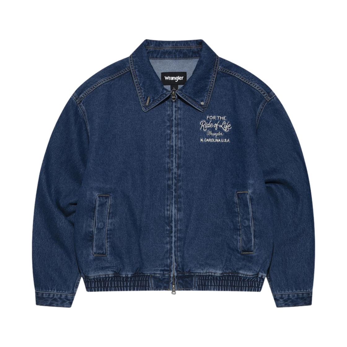 랭글러 브로큰 트윌 봄버 데님 자켓 인디고 미디움(Wrangler Semi-Over Broken Twill Denim Jacket Indigo Medium)