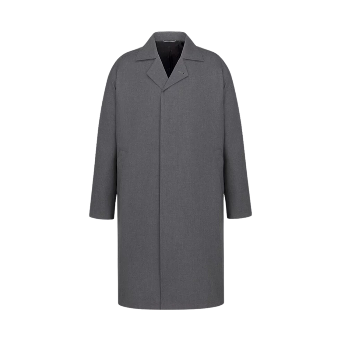 443C354A6275-C840 Dior Cotton and Silk Coat with Rear Martingale Belt Gray