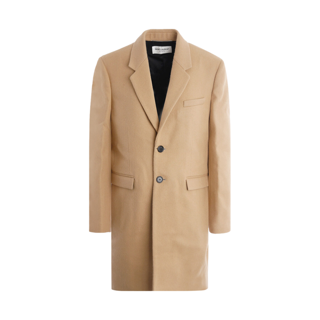 627382-Y1B73-2630 Saint Laurent Single Breasted Coat Camel