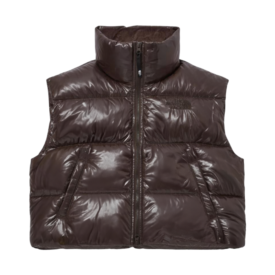 (W) 노스페이스 화이트 라벨 글로시 다운 베스트 브라운