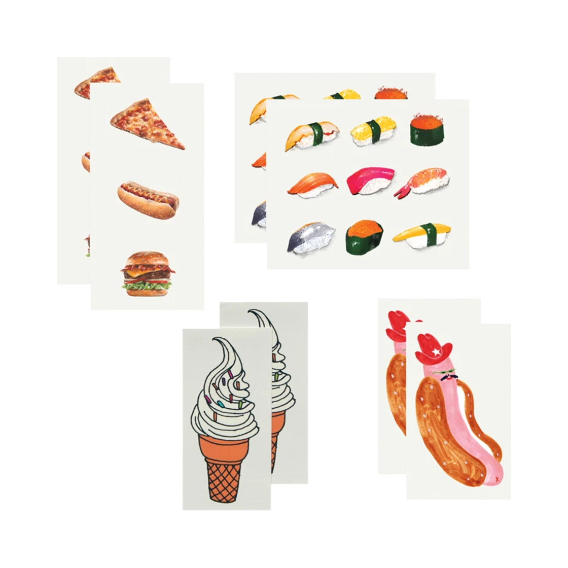 999904 TATTLY Good Food Tattoo Sticker Set