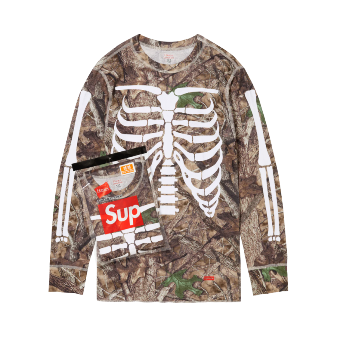 슈프림 헤인즈 본즈 써멀 크루 트루팀버 HTC 폴 카모 (1개입) - 24FW(Supreme Hanes Bones Thermal Crew TrueTimber HTC Fall Camo (1 Pack) - 24FW)