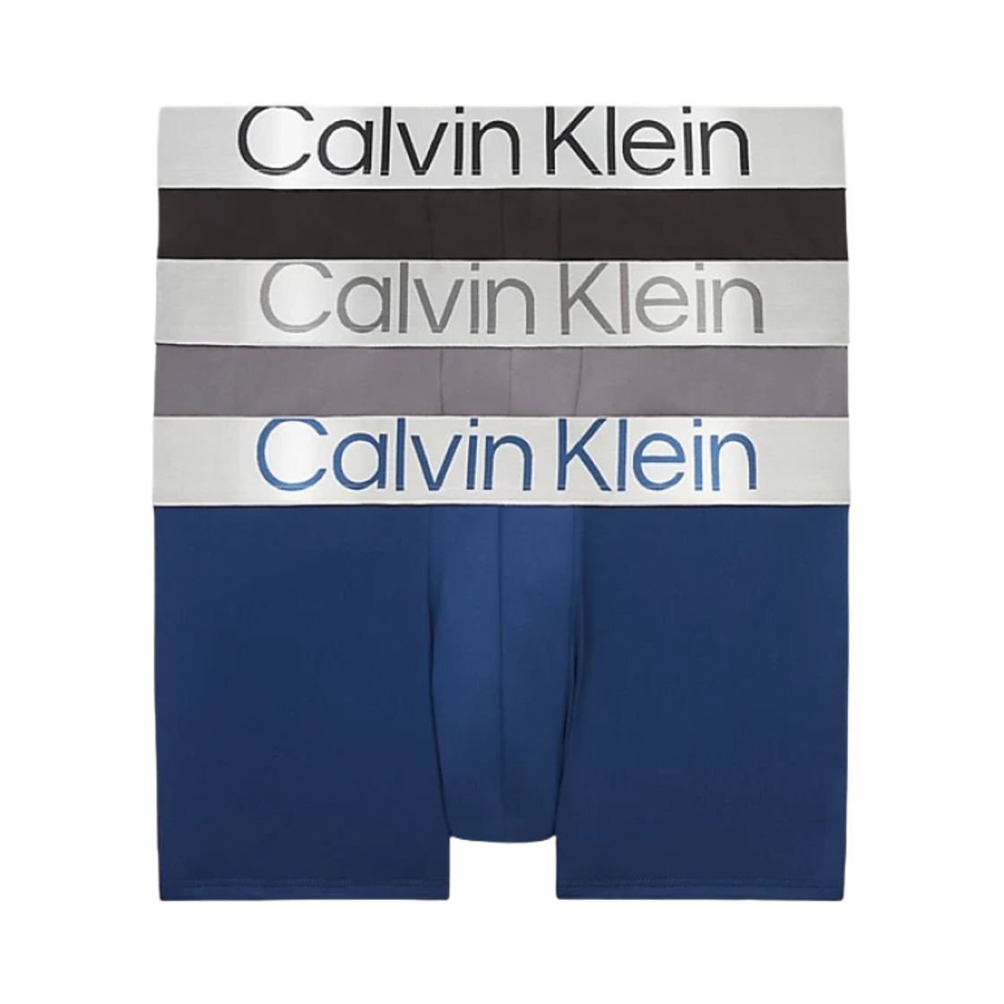 NB3074A139 Calvin Klein Steel Micro 3-pack Low Rise Trunk Black Grey Sky Lake Crest