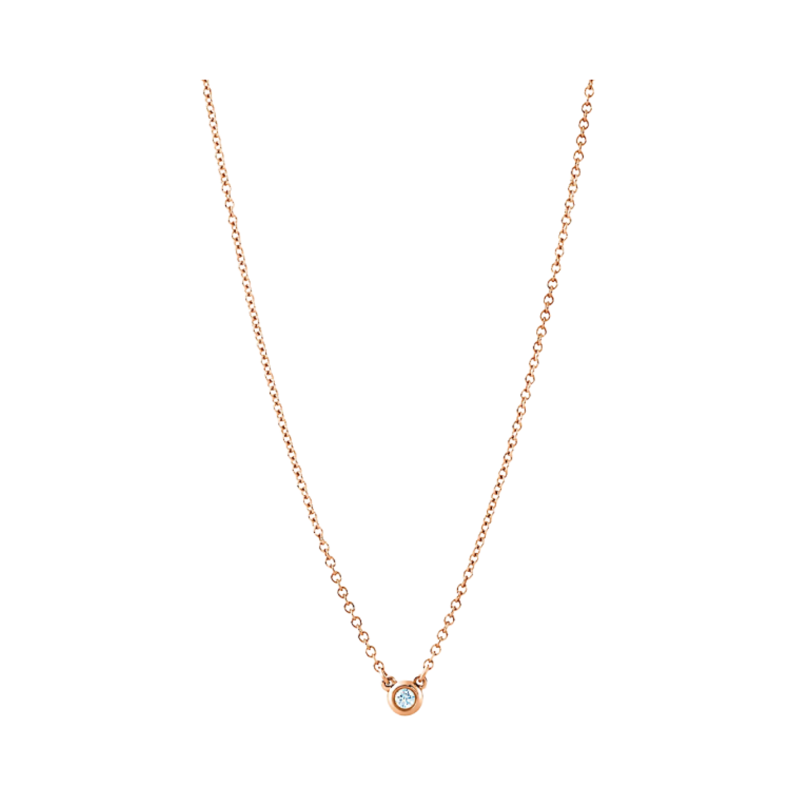 티파니 앤 코 엘사 퍼레티 다이아몬드 바이 더 야드™ 싱글 펜던트 로즈 골드 다이아몬드