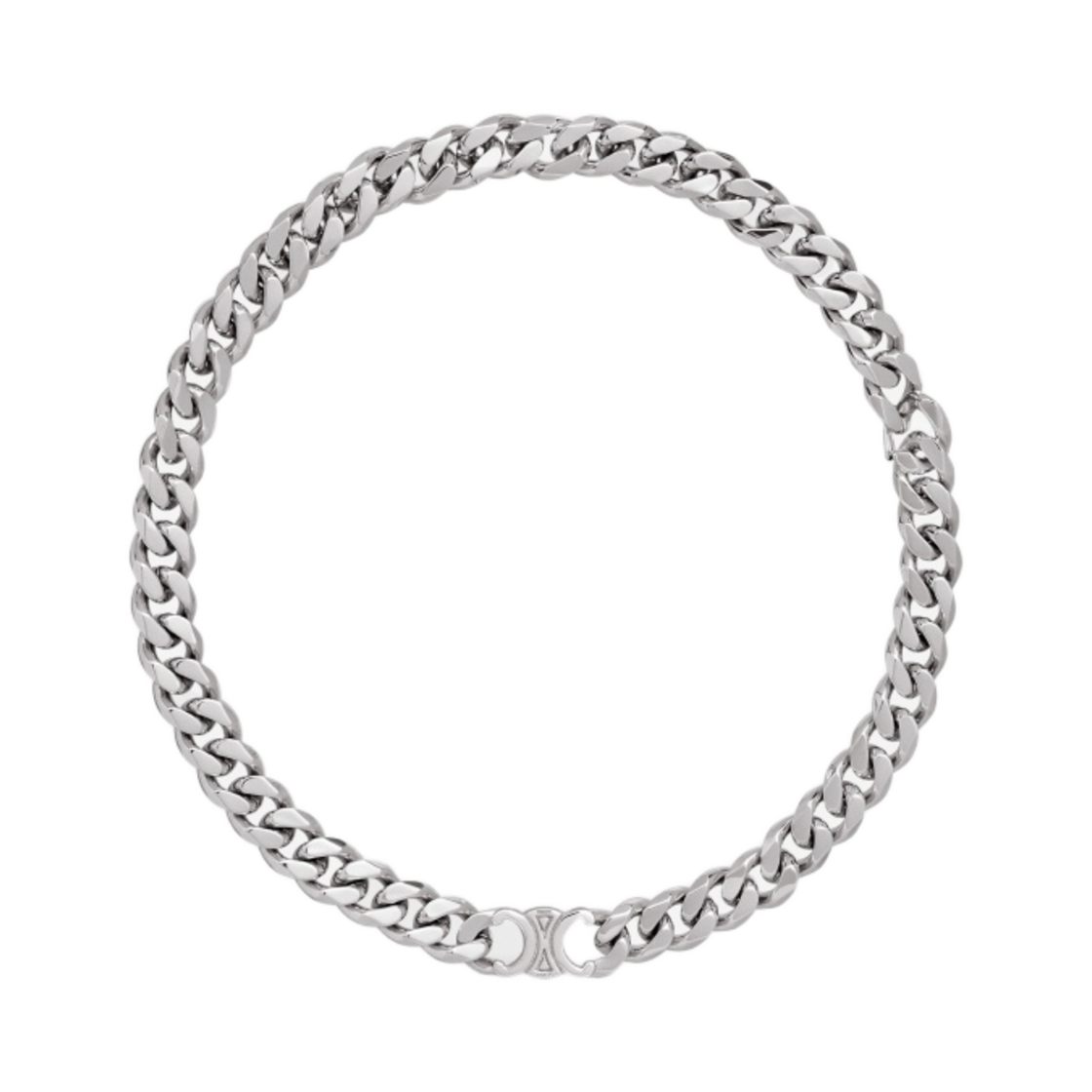 셀린느 로듐 피니쉬 트리옹프 구르메트 네클리스 실버(Celine Triomphe Gourmette Necklace with Rhodium Finish Silver)