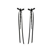 (W) Simone Rocha Bow Ribbon Crystal Drip Earring Black