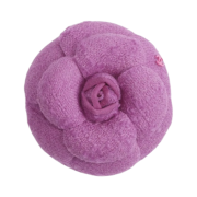 Chanel Camellia Brooch Wool Tweed & Pink