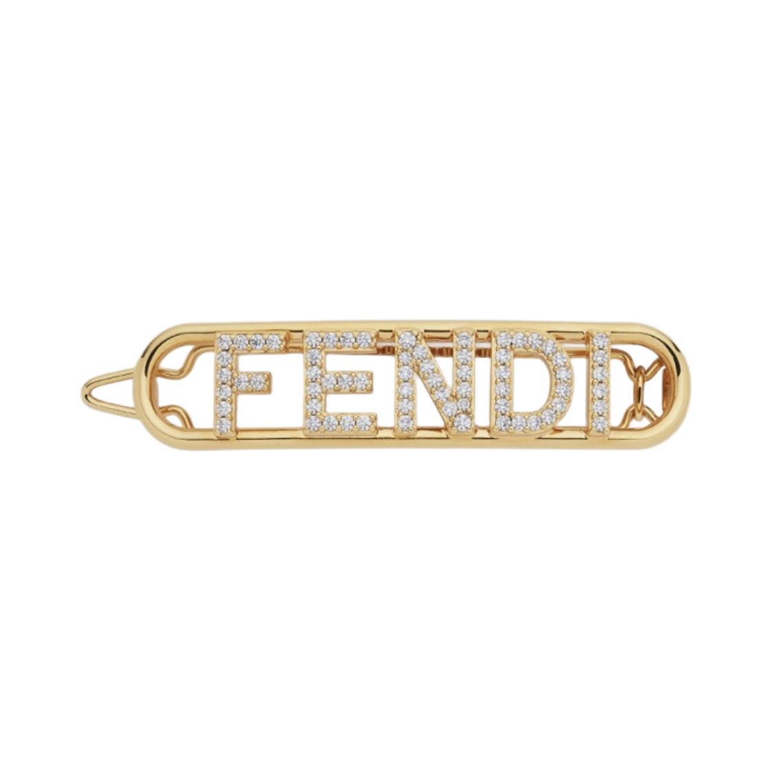 (W) 펜디 펜디그래피 헤어 클립 골드((W) Fendi Fendigraphy Hair Clip Gold) - 1