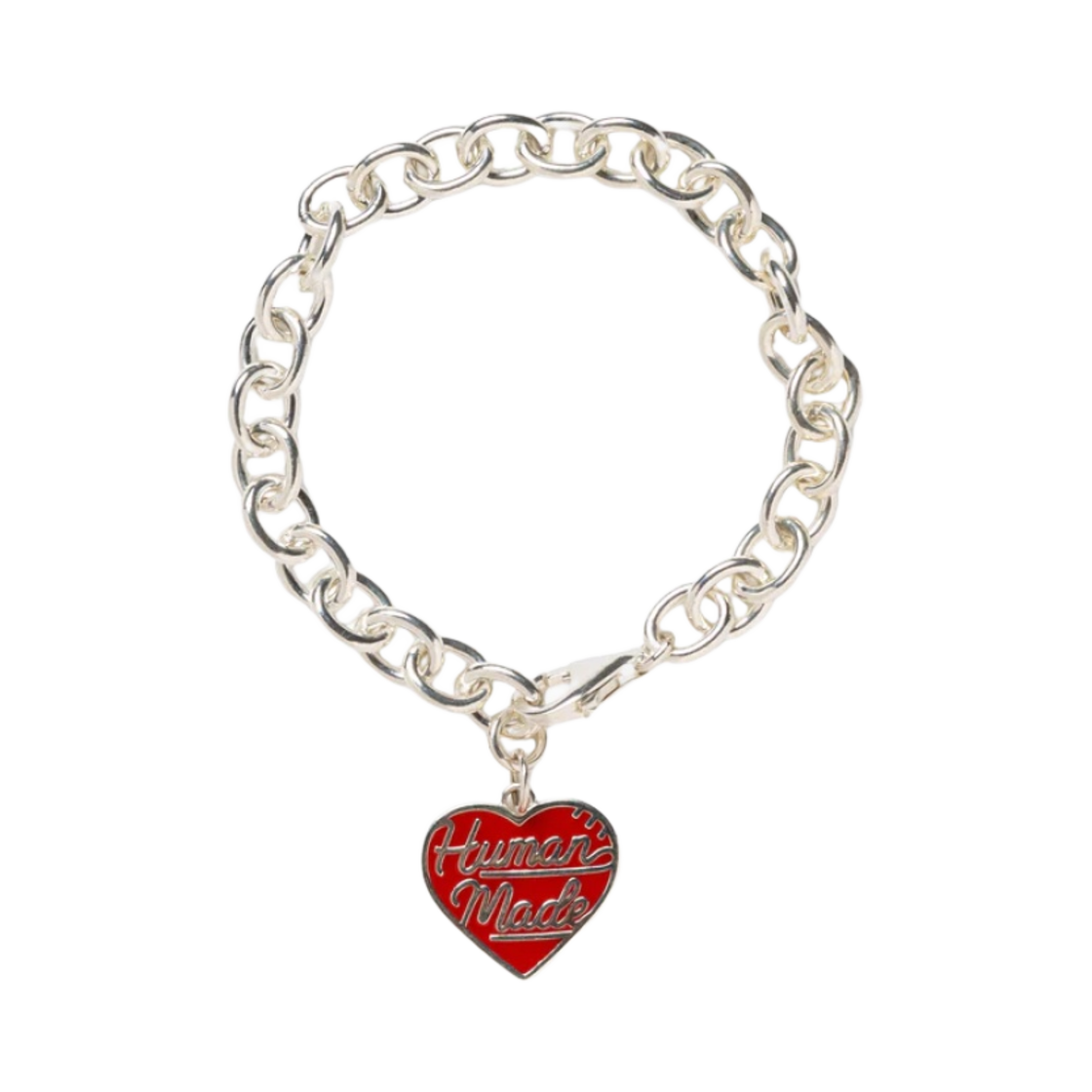 HM27GD077 Human Made Heart Silver Bracelet Red