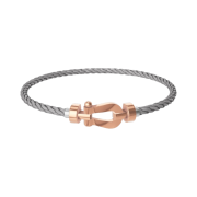 Fred Force 10 Steel Cable Bracelet Medium 18K Pink Gold