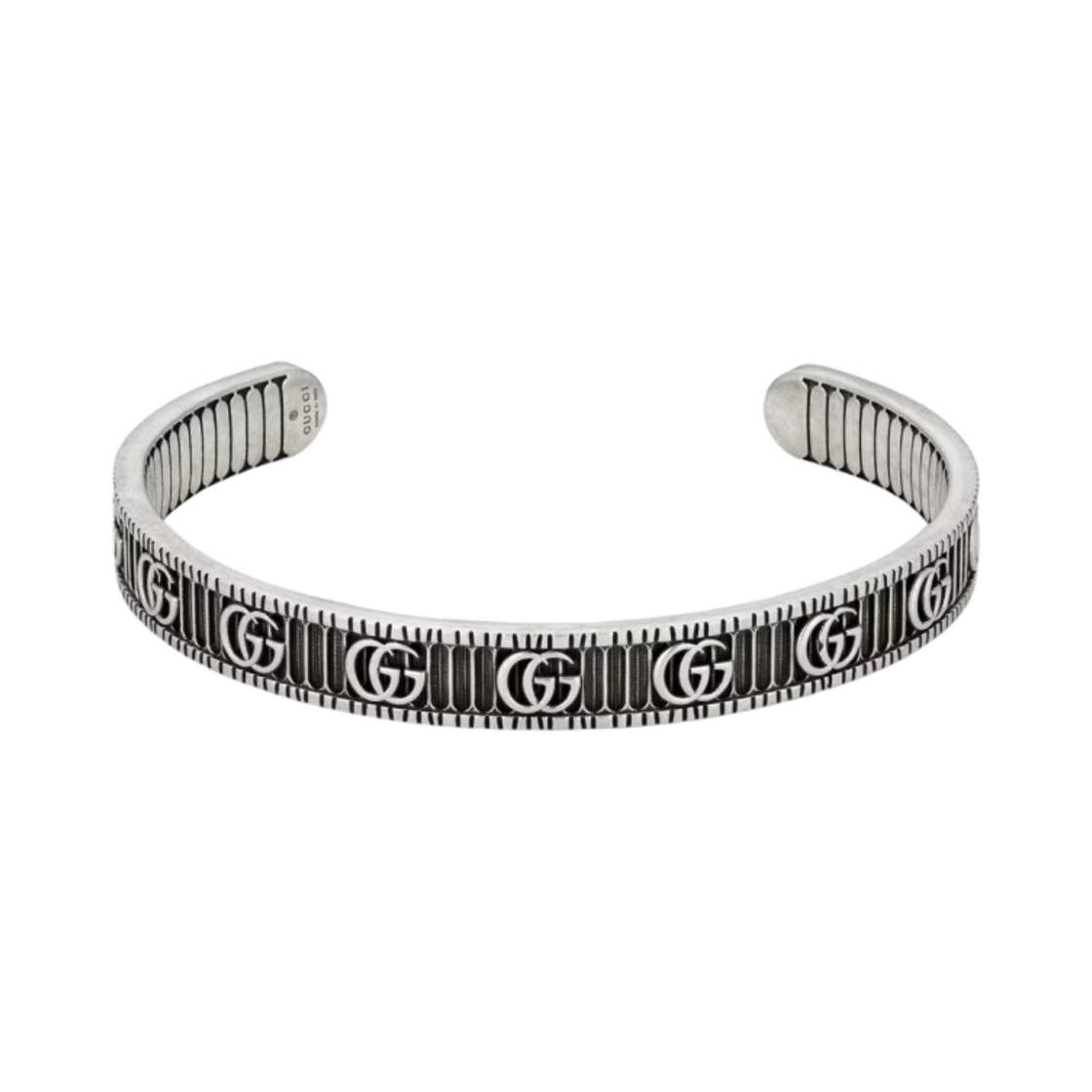 구찌 브레이슬릿 더블 G 실버 실버 에이지드 피니쉬(Gucci Bracelet With Double G In Silver Silver Aged Finish)