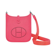 Hermes Evelyne 16 Amazone Bag Clemence & Palladium Rose Azalee Rouge Pivoine