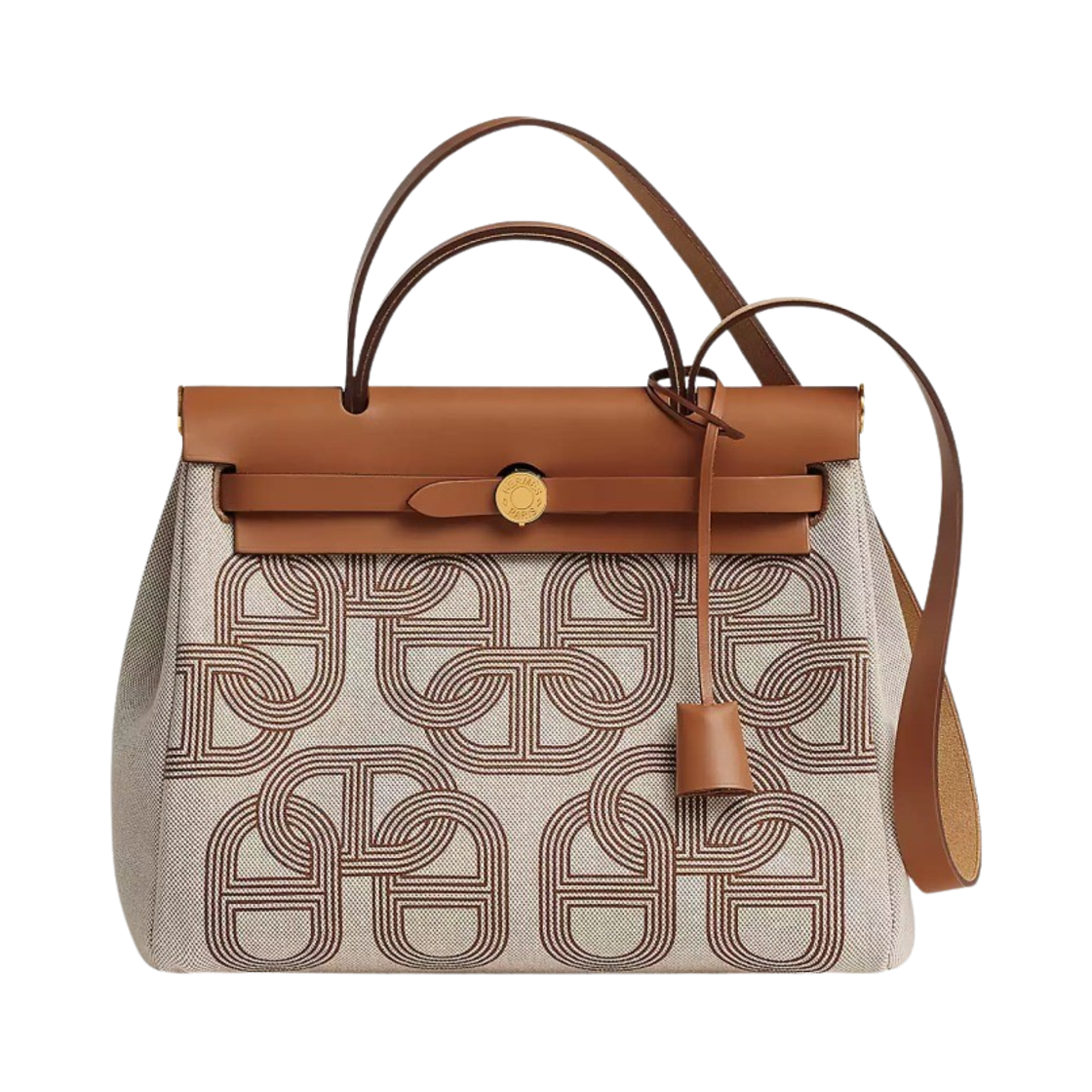 에르메스 에르백 집 31 백 H 플럼 캔버스 & 골드 하드웨어 포브 에크류 베쥬 포브(Hermes Herbag Zip 31 Bag H Plume Canvas & Gold Fauve Ecru Beige Fauve) - 1