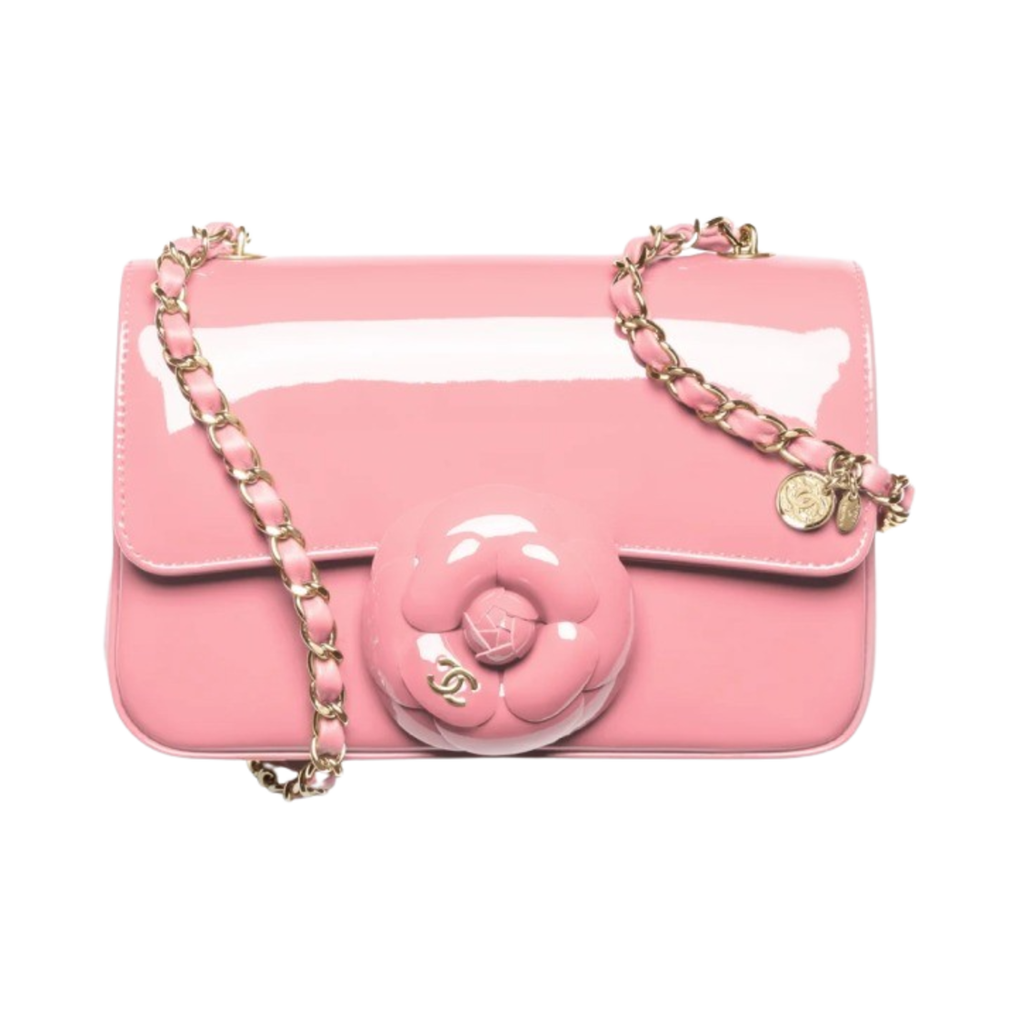 샤넬 스몰 플랩백 페이턴트 카프스킨 골드 메탈 & 코랄 핑크(Chanel Small Flap Bag Patent Calfskin Gold Metal & Coral Pink)