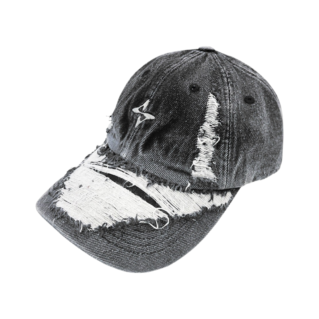 비엘알 그런지 데님 캡 블랙 앤 화이트(BLR Grunge Denim Cap Black & White)