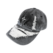 BLR Grunge Denim Cap Black & White