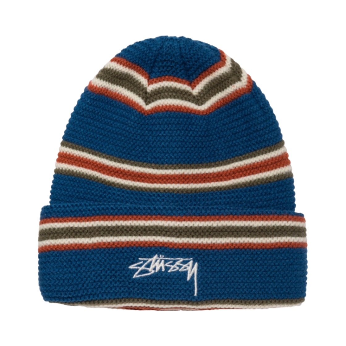 스투시 트리플 스트라이프 커프 비니 블루(Stussy Triple Stripe Cuff Beanie Blue) - 1