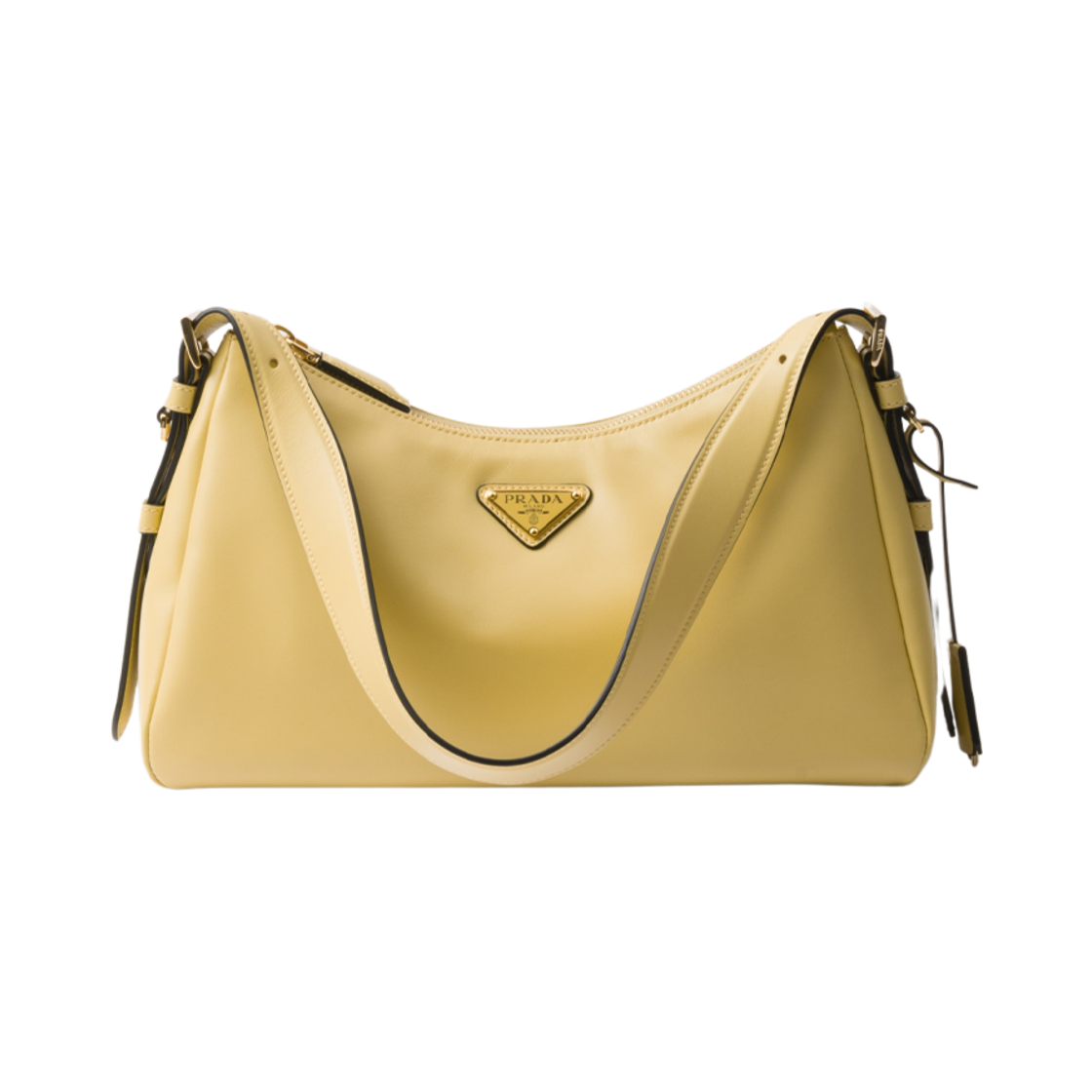 1BC229-2CYS-F03Y6 Prada Aimee Medium Leather Shoulder Bag Vanilla