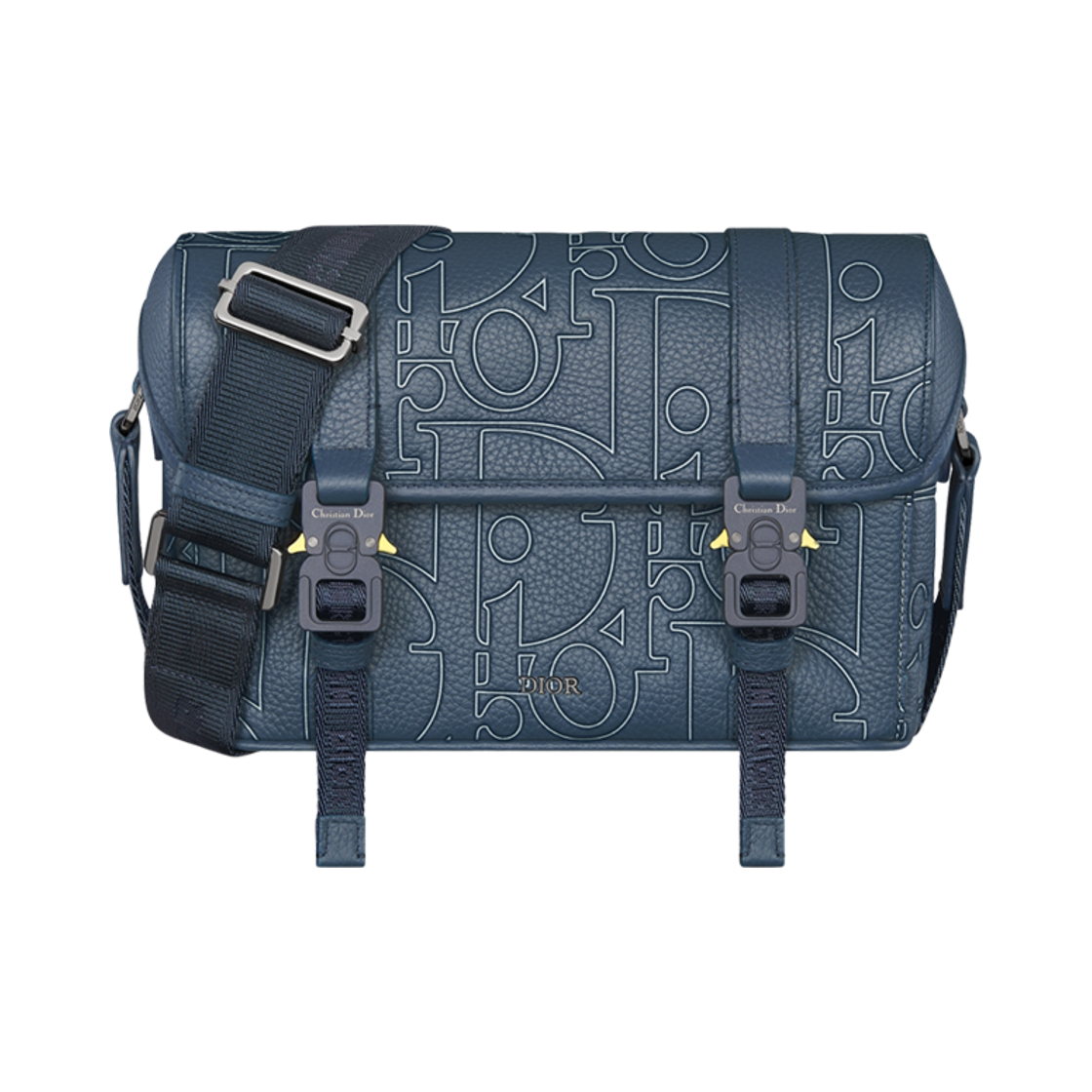 1HTPO333LGP-H578 Dior Hit The Road Messenger Bag with Flap Dior Gravity Outline Leather and Grained Calfskin Navy Blue