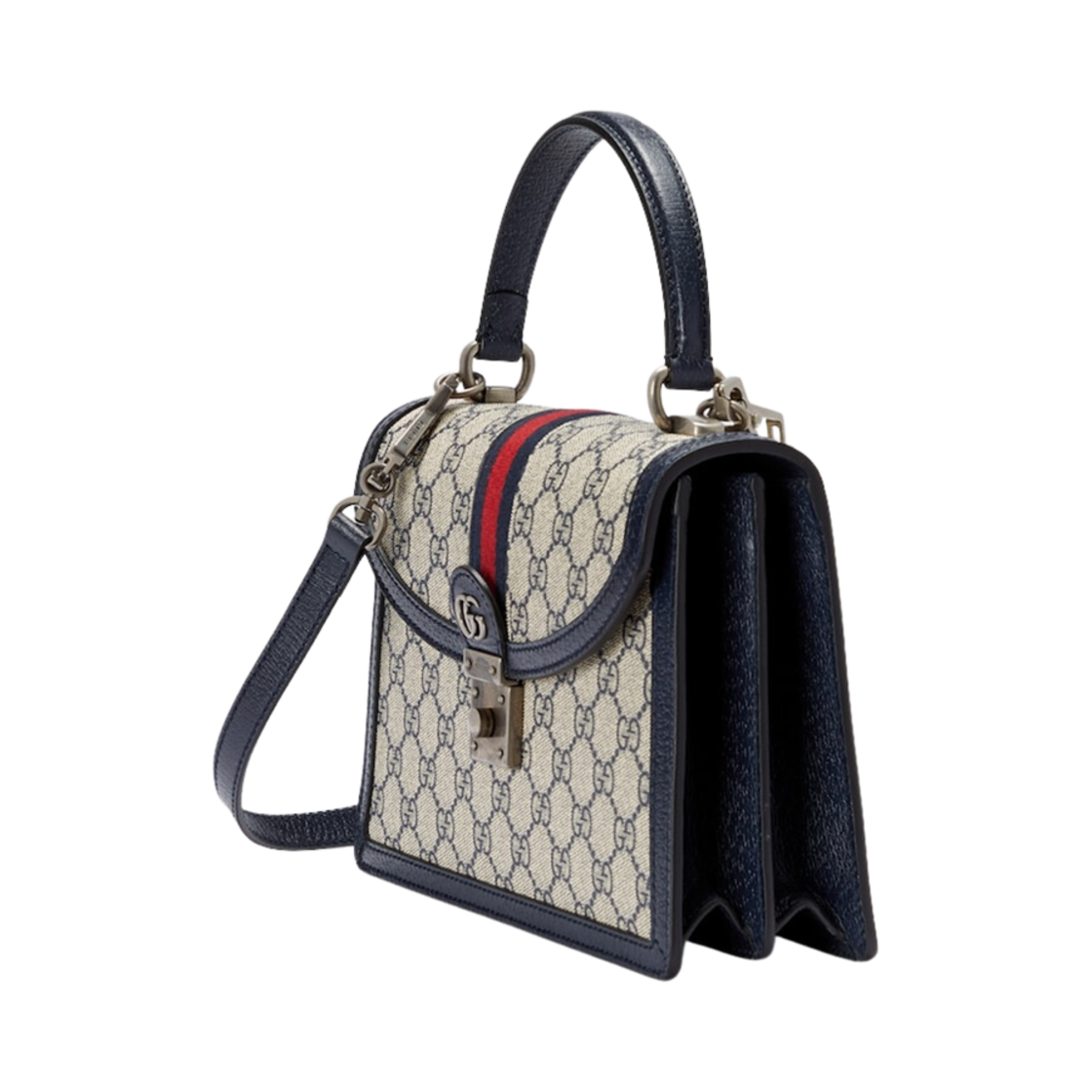 구찌 오피디아 스몰 탑 핸들백 베이지 블루 슈프림(Gucci Ophidia Small Top Handle Bag Beige Blue Supreme) - 2