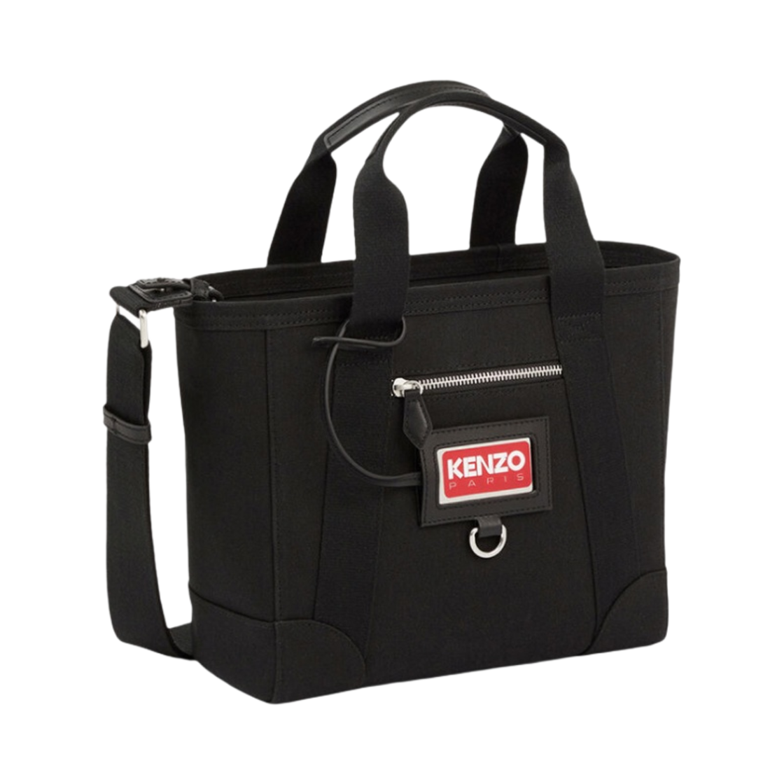겐조 파리 크로스바디 스트랩 스몰 토트백 블랙(Kenzo Paris Small Tote Bag with Crossbody Strap Black) - 1